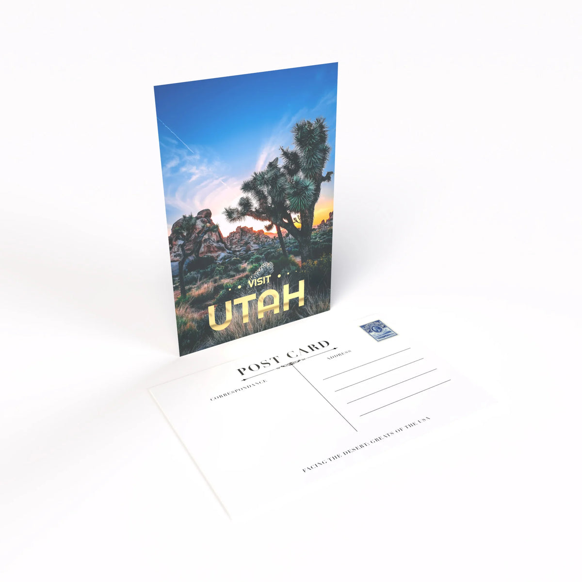 Foil stamped gold postcard