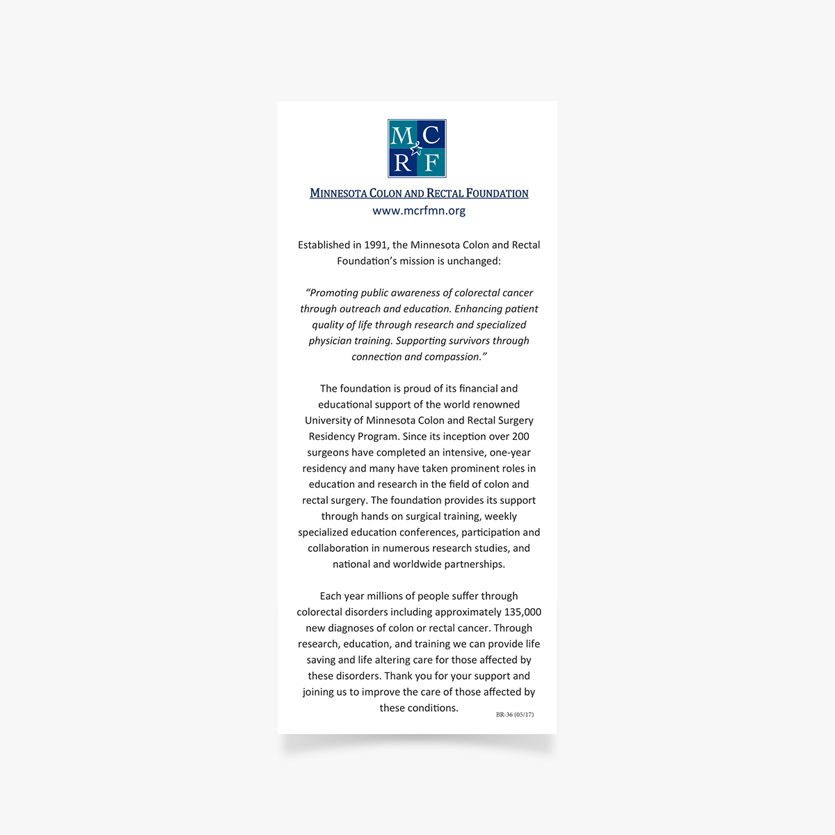 BR-36 MCRF Donation Brochure