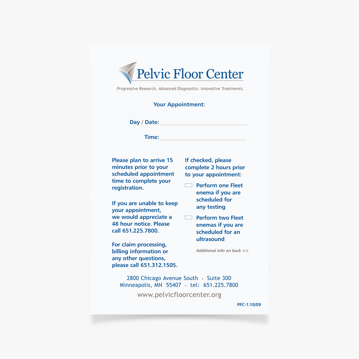 PFC-1 PFC Appointment Card