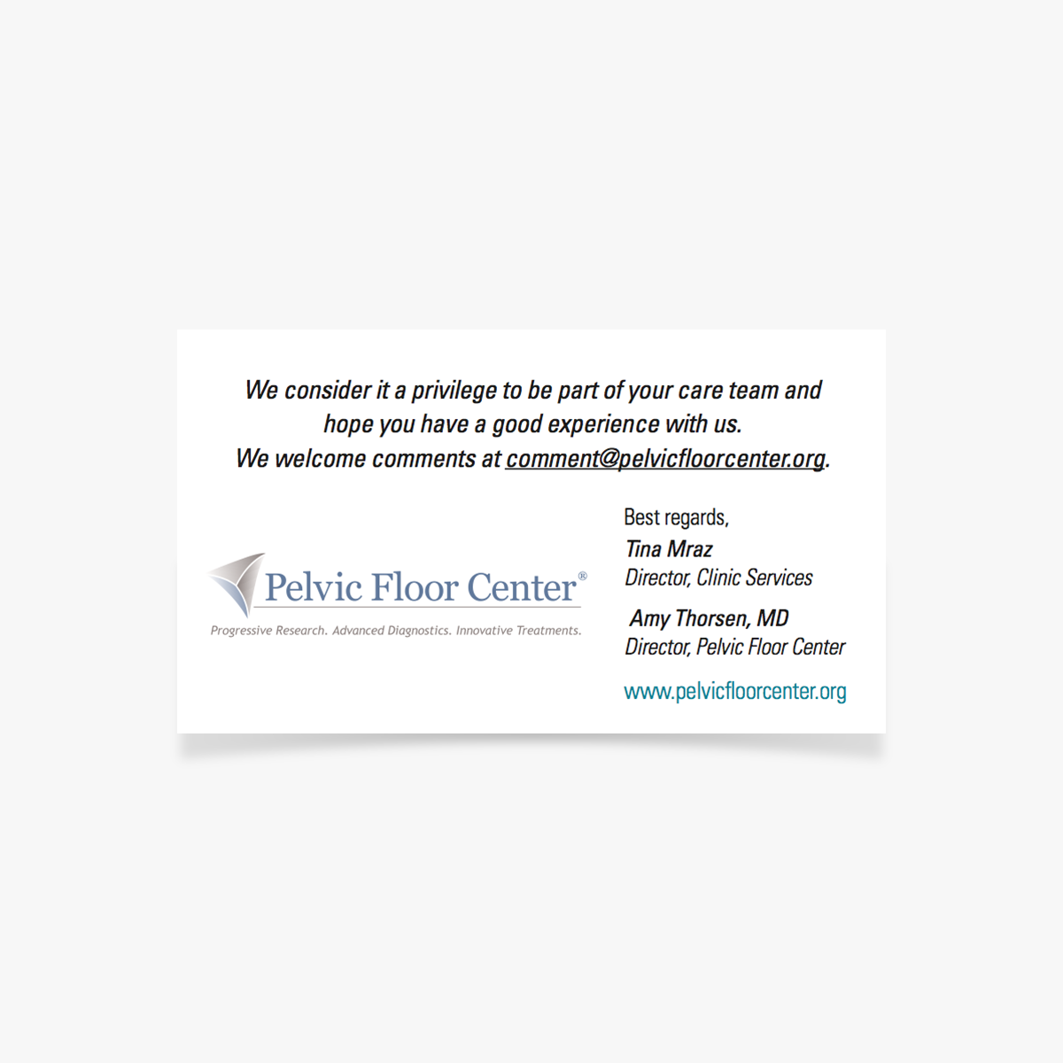 PFC-BC32 Patient Experience Card